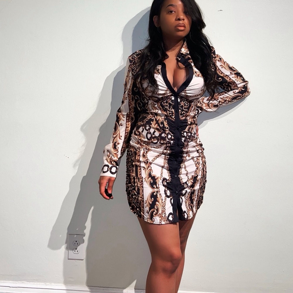Layla Chain link print dress